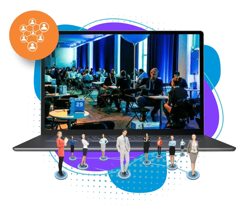 Event networking app with attendee directory, smart matchmaking, in app messaging, and meeting scheduling Event networking app with attendee directory, smart matchmaking, in app messaging, and meeting scheduling